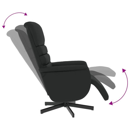 Reclinerfåtölj med fotstöd svart konstläder