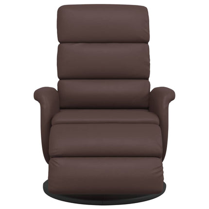 Reclinerfåtölj med fotstöd brun konstläder