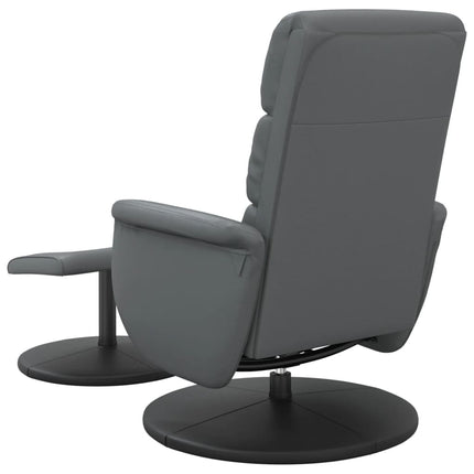 Reclinerfåtölj med fotpall grå konstläder