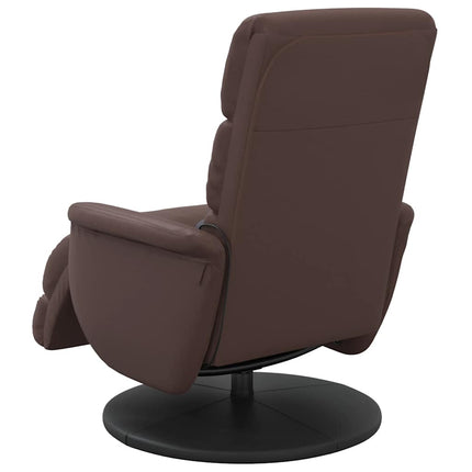 Reclinerfåtölj med fotstöd brun konstläder