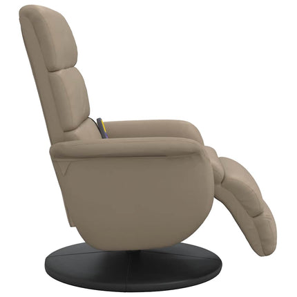 Massagefåtölj med fotstöd cappuccino konstläder