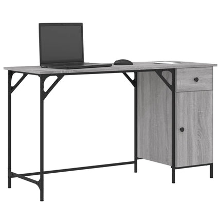 Datorskrivbord grå sonoma 131x48x75 cm konstruerat trä