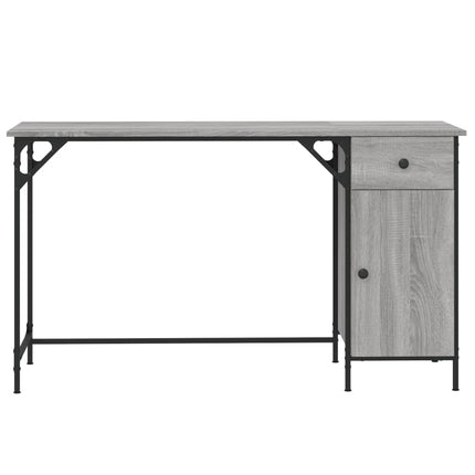 Datorskrivbord grå sonoma 131x48x75 cm konstruerat trä