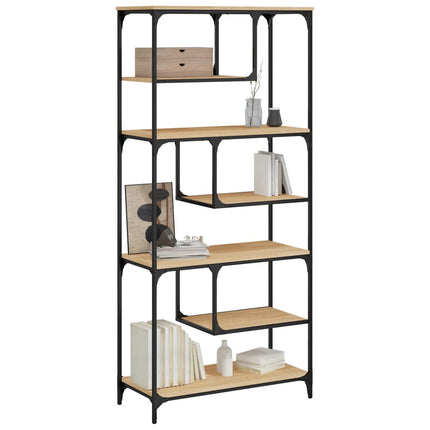 Bokhylla sonoma-ek 81x36x176 cm konstruerat trä