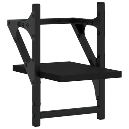 Vägghyllor med stänger 2 st svart 20x25x30 cm