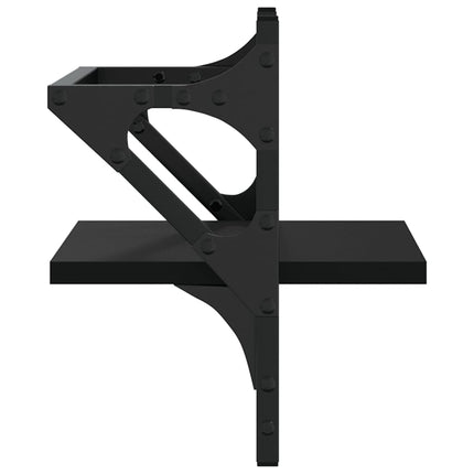 Vägghyllor med stänger 2 st svart 30x25x30 cm