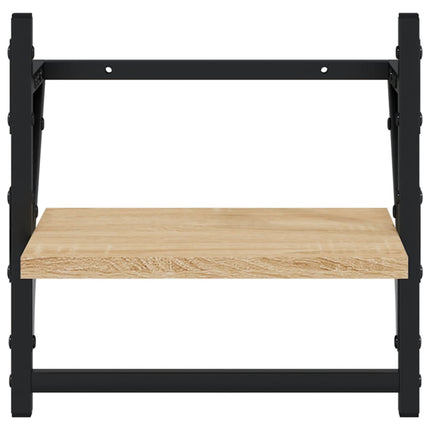 Vägghyllor med stänger 2 st sonoma-ek 30x25x30 cm