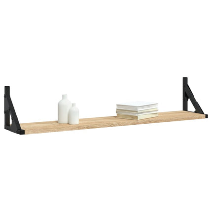 Vägghyllor 2 st Sonoma Ek 80x15x15,5 cm parkett