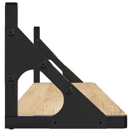 Vägghyllor 2 st Sonoma Ek 80x15x15,5 cm parkett