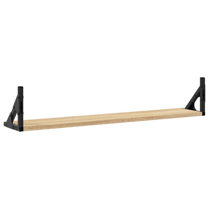 Vägghyllor 2 st Sonoma Ek 80x15x15,5 cm parkett