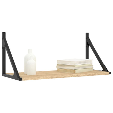 Vägghyllor 2 st sonoma-ek 60x25x25,5 cm konstruerat trä