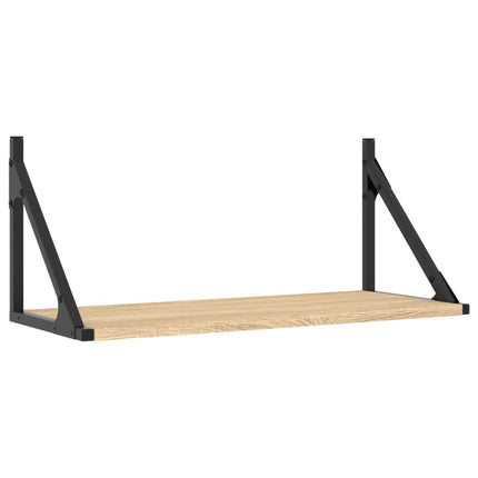 Vägghyllor 2 st sonoma-ek 60x25x25,5 cm konstruerat trä