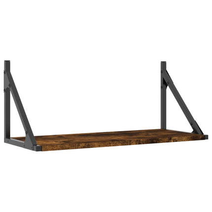 Vägghyllor 2 st rökfärgad ek 60x25x25,5 cm konstruerat trä