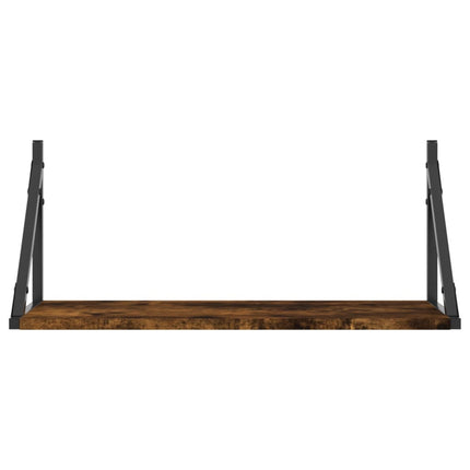 Vägghyllor 2 st rökfärgad ek 60x25x25,5 cm konstruerat trä