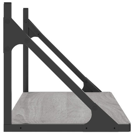 Vägghyllor 2 st grå sonoma 60x25x25,5 cm konstruerat trä