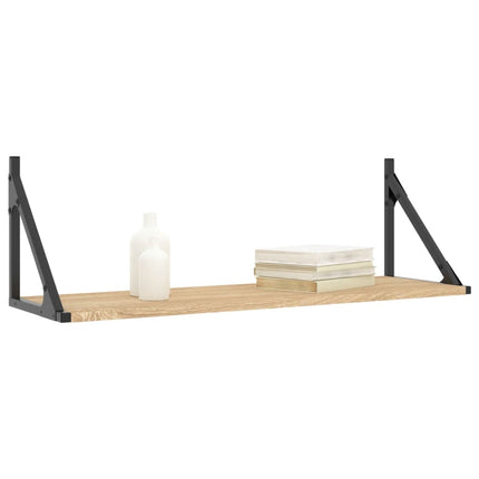 Vägghyllor 2 st Sonoma Ek 80x25x25,5 cm parkett