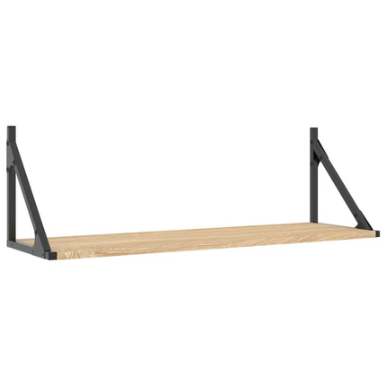 Vägghyllor 2 st Sonoma Ek 80x25x25,5 cm parkett
