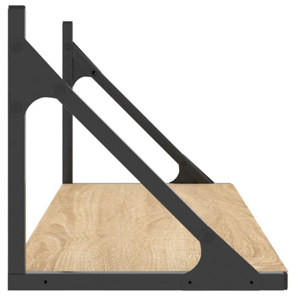 Vägghyllor 2 st Sonoma Ek 80x25x25,5 cm parkett