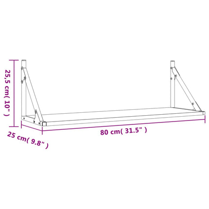 Vägghyllor 2 st Sonoma Ek 80x25x25,5 cm parkett