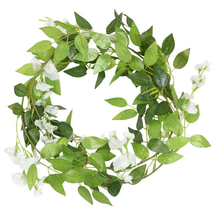 Blomstergirlanger 6 st vit 200 cm