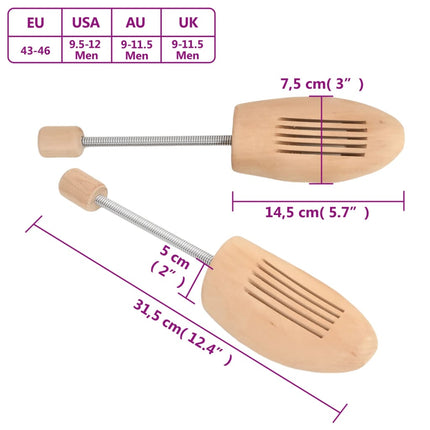 Skoblock 2 par EU 43-46 massivt lotusträ