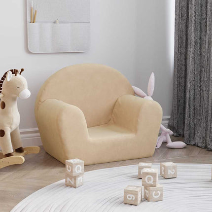 Barnsoffa gräddvit mjuk plysch