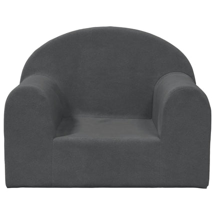 Barnsoffa antracit mjuk plysch