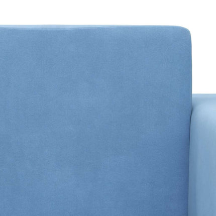 Bäddsoffa för barn 2-sits blå mjuk plysch