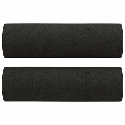 2-sits soffa med prydnadskuddar svart 120 cm tyg