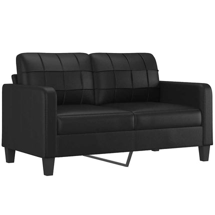 2-sits soffa med prydnadskuddar svart 140 cm konstläder