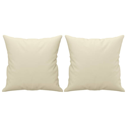 2-sits soffa med prydnadskuddar gräddvit 140 cm konstläder