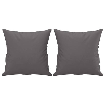 2-sits soffa med prydnadskuddar grå 140 cm konstläder