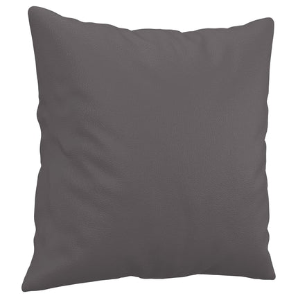 2-sits soffa med prydnadskuddar grå 140 cm konstläder
