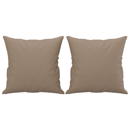 3-sitssoffa med prydnadskuddar cappuccino 180 cm konstläder