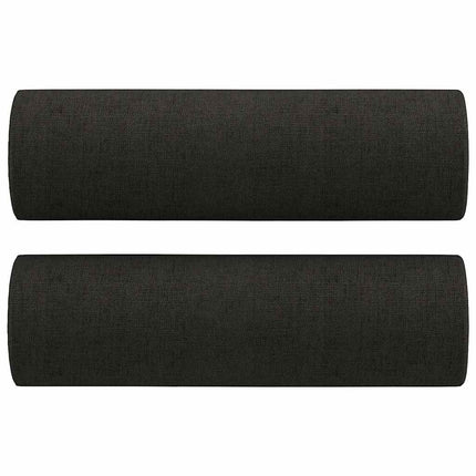 2-sits soffa med prydnadskuddar svart 140 cm tyg