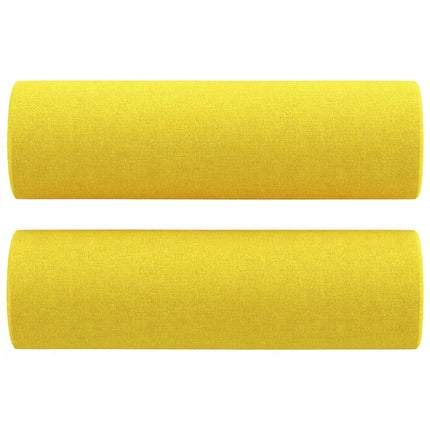2-sits soffa med prydnadskuddar ljusgul 140 cm tyg