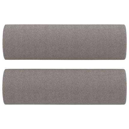 3-sitssoffa med prydnadskuddar taupe 180 cm tyg