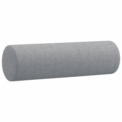 2-sits soffa med prydnadskuddar ljusgrå 120 cm tyg