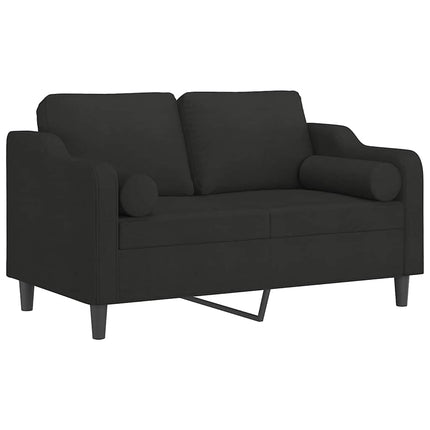 2-sits soffa med prydnadskuddar svart 120 cm tyg