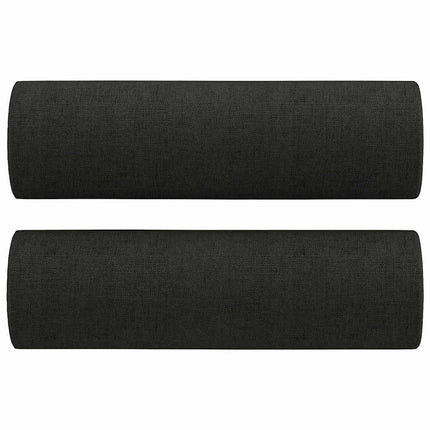 2-sits soffa med prydnadskuddar svart 140 cm tyg