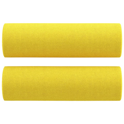 2-sits soffa med prydnadskuddar ljusgul 140 cm tyg