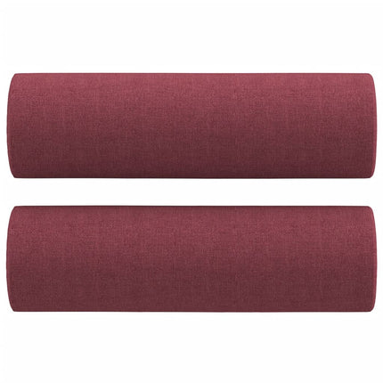 2-sits soffa med prydnadskuddar vinröd 140 cm tyg
