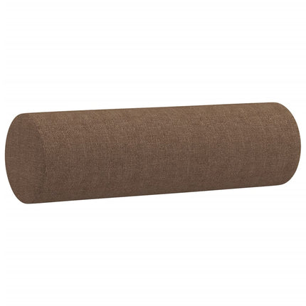 3-sitssoffa med prydnadskuddar brun 180 cm tyg