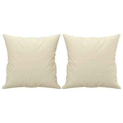 2-sits soffa med prydnadskuddar gräddvit 120 cm konstläder