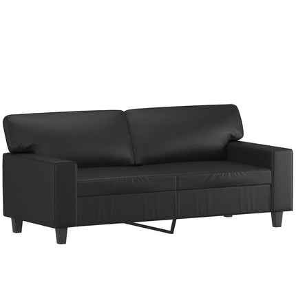2-sits soffa med prydnadskuddar svart 140 cm konstläder