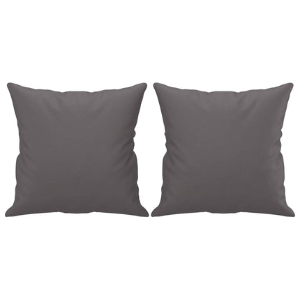 2-sits soffa med prydnadskuddar grå 140 cm konstläder