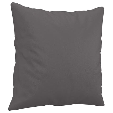 2-sits soffa med prydnadskuddar grå 140 cm konstläder