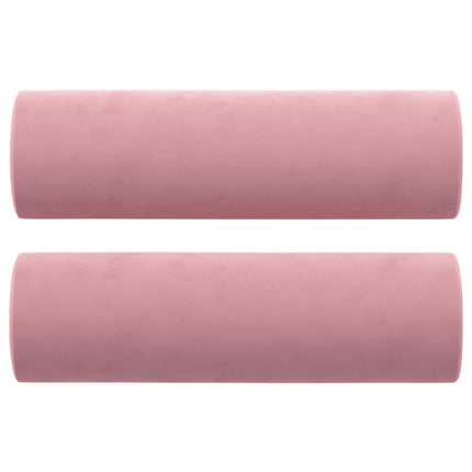 2-sitssoffa med prydnadskuddar rosa 120 cm sammet