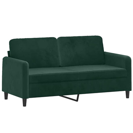 2-sitssoffa med prydnadskuddar mörkgrön 140 cm sammet