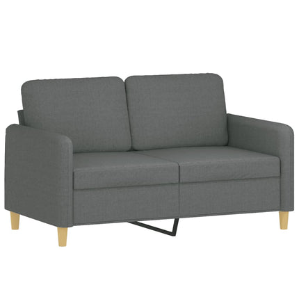 2-sits soffa med prydnadskuddar mörkgrå 120 cm tyg